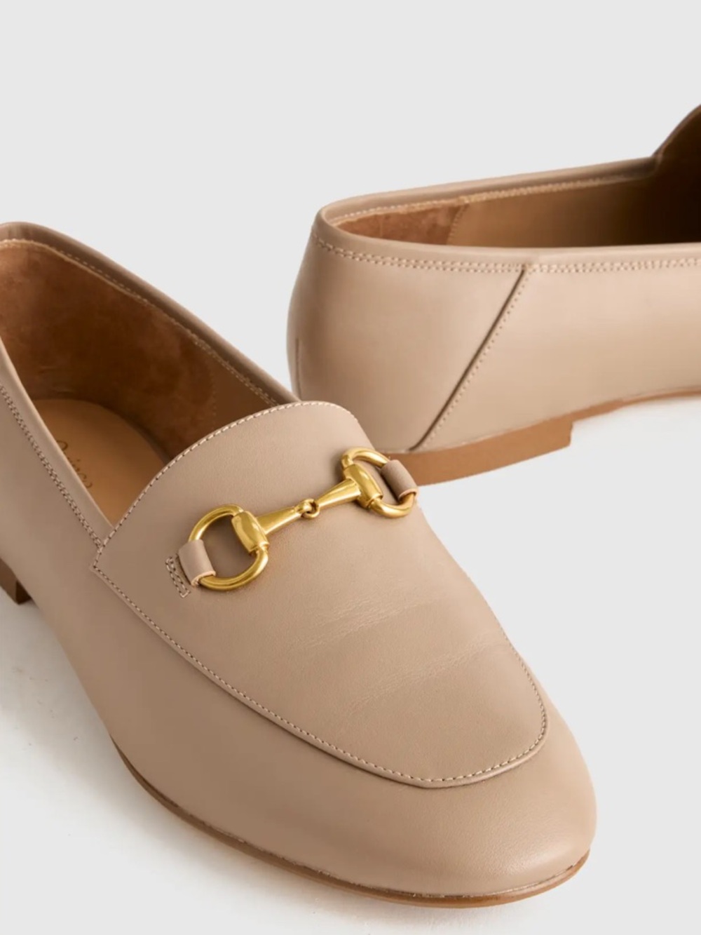 Quince Italian Leather Horsebit Loafers in soft brown tan